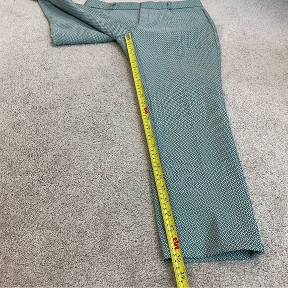 BANANA Republic green printed textured Sloan pants Sz 6P - Picture 10 of 11